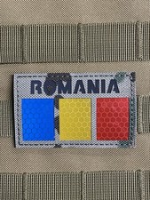 Romania IR Reflective National Flag Tactical Patch Hook Loop Multicam Color picture