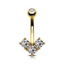 14k Real Gold Belly Button Rings for Women - Solid Yellow Gold Belly Piercing... picture