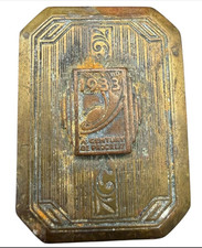 Vintage 1933 Chicago's Worlds Fair Century of Progress Silver Plate Belt Buckle picture