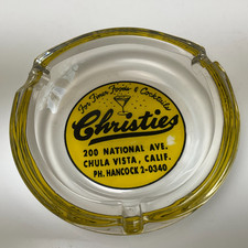 Vtg Ad Christies Restaurant in Chula Vista CA San Diego MCM Clear Glass ACL Read picture