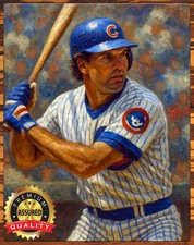 Ryne Sandberg - Cubs - Tribute Art - 11x14 METAL SIGN - Hand-Signed by Painter picture