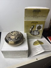 NOS Gold Label Christmas Train Pocket Watch Music Box Bronner’s w/ Box picture