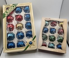 Vintage Shiny Brite Rauch Glass Christmas Ornaments 27 USA Pyramid Boxes 2-2.5” picture