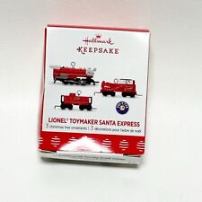Hallmark Keepsake Ornaments 2017 Lionel Toymaker Santa Express 3 Miniature Set picture