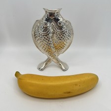 Vintage Christofle Deux Poissons Silver Plated Double Fish Vase France 6in NICE picture