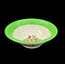 VTG Mayer Greenbrier Large Bowl 10.5in Restuarant Ware Green White Flowers NEW picture