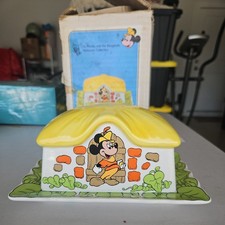 Vintage Walt Disney Mickey And The Beanstalk Tableware Butter Dish 1970s. 56 picture