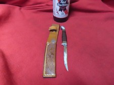Vtg Robeson small Hunting Knife/Sheath,leather,3-1/8