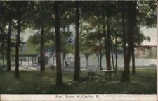 1911 St. Charles,IL Boat House DuPage,Kane County Illinois Antique Postcard picture