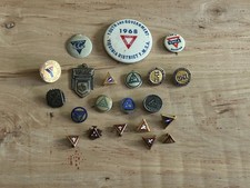 YMCA Pinback Button Pin Foldover Tab Fob Stud Junk Drawer Lot of 21 Vintage picture