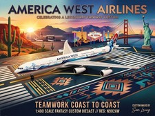 JC Wings 1:400 America West Airlines A340-300 N902AW AWA Custom Diecast Model picture