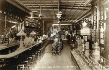 Valley City ND Drug Store soda fountain cigar boxes etc; 1915 RPPC Postcard COPY picture