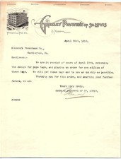 1910 Greeley Printery St. Louis letter re: pipe tags picture