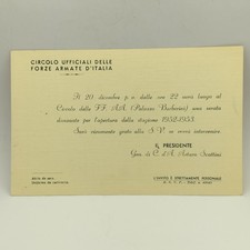 1952-1953 Italian Armed Forces Officers' Club Rome Palazzo Barberini Invitation picture