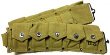 WWII US M1 GARAND RIFLE 10 POCKET AMMO BELT OD#3 picture
