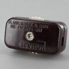 LEVITON BROWN ROTARY ON/OFF LINE SWITCH FOR 18/2 SPT-1 LAMP CORDS NEW 48400JB picture