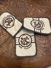 VTG 1970s Franco Wild Mushrooms Pot Holders Set 3 Retro Merry Mushroom Hot Pads picture