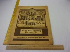 Old Hickory Inn VINTAGE 1930's-40's Chicago Illinois restaurant menu picture