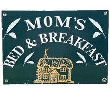 VINTAGE MOM'S BESD & BREAKFAST PORCELAIN SIGN GAS OIL AIRBNB RENTAL INN MOTEL picture