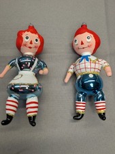 Vintage Soffieria De Carlini?- Raggedy Ann & Andy Ornaments-Made in Italy picture