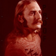 ID'd c1970s Guinen Studio Photo Long Hair Man Mustache Sideburns Sweater Proof picture