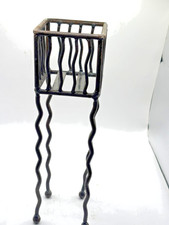 Vintage Wrought Iron Candle Holder With Squiggly Wavy Legs 12 Inches picture