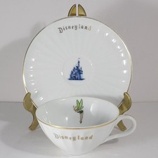 Vtg 1960s Disneyland Tinker Bell Sleeping Beauty Castle Teacup Saucer Set Japan picture
