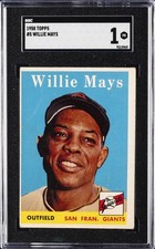 1958 TOPPS #5 WILLIE MAYS SGC 1 picture