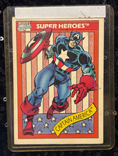 1990 Impel Marvel Comics Super Heroes #1 Captain America Base Trading Card picture