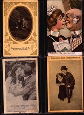 HUGE LOT 32 ROMANCE GREETINGS POSTCARDS MAJORITY 75 TO 100 YEARS OLD picture