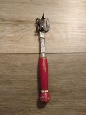 Vintage EKCO A & J Kitchen Utensil Red Wood Handle Bottle Can Opener picture