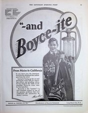 Original 1924 Boyce-ite Ad: Carbon Pest Gas Pump Attendant Maine California Ad picture