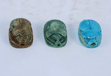 3 RARE ANCIENT EGYPTIAN ANTIQUE PHARAONIC SCARAB Stone Egypt History (A+) picture