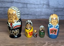Vintage Russian Leaders Nesting Dolls Matryoshka Soviet Yeltsin Stalin 5pc picture