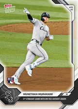 2026 TOPPS NOW MUNETAKA MURAKAMI ROOKIE CARD #110 5TH STRAIGHT HOME RUN OHTANI picture