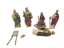 Vintage Religious Apostle Saints Resin Figurine Lot As Is Broken Parts Repair picture