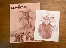 John Wayne, The Cowboys 1972 Press book & 8x10 printed signature picture Vintage picture