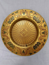 Louis Comfort Tiffany Studios Furnaces Favrile Bronze Dore Enamel Charger Plate picture