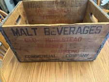 ANTIQUE OLD HOMESTEAD MALT BEVERAGES PILSENER BEER CHARLESTOWN MASS USA WOOD BOX picture