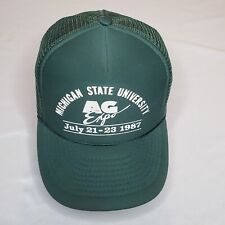 Vintage Michigan State University Hat 1987 AG EXPO Trucker Hat Adjustable Green picture