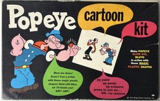 Colorforms Popeye Cartoon Kit Open Box Incomplete 1957 Vintage Art Toy picture