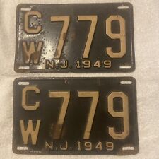 PAIR  1949 NEW JERSEY LICENSE PLATES See My Other Plates picture
