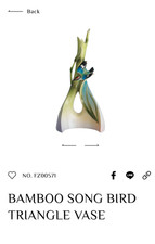 Franz Collection Bamboo Song Bird Triangle Vase picture