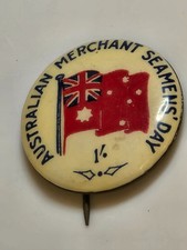 Original WW1 era Australian Merchant Seamen's Day Pinback button picture