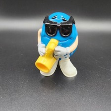 Vintage M&M's Blue Peanut Candy Dispenser With Sax & Sunglasses Collectible Toy picture