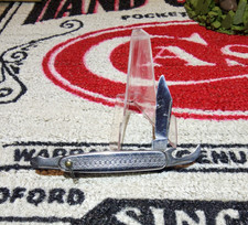 Vintage Richards Sheffield England 3-Blade Folding Pocket Knife Scout Tool Bail picture