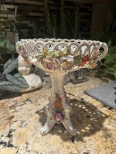 Mid 19th Century Antique Dresden Porcelain Compote picture