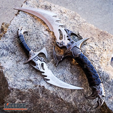 2pc MEDIEVAL KARAMBIT CLAW Knife Twin Set FIXED BLADE DAGGERS Sheath Included picture