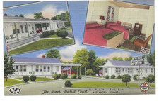 LINEN Postcard THE PINES TOURIST COURT - ALEXANDRIA, VIRGINIA picture