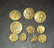 10 Antique US Army Buttons Indian Wars Era c. 1875–1884 (TM1978) picture